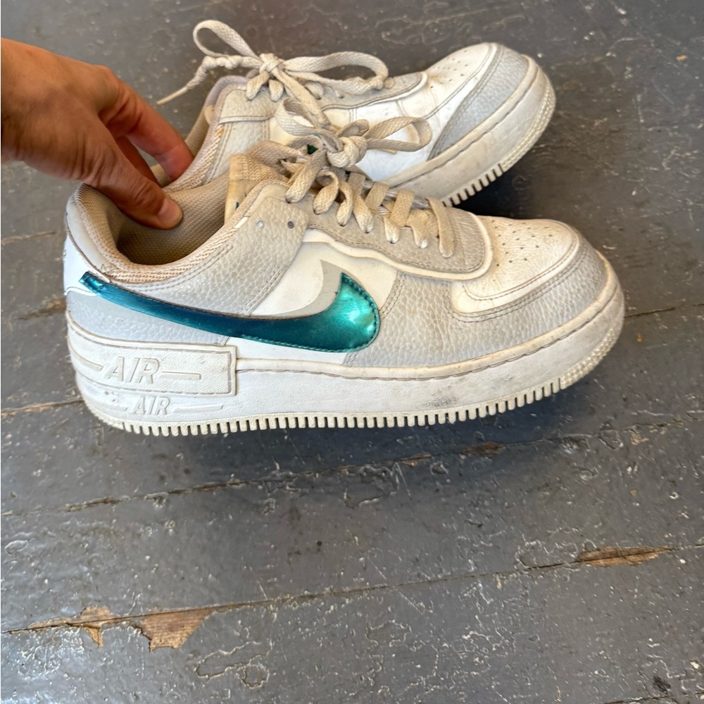 Nike Air Force 1 Shadow with Metallic Teal